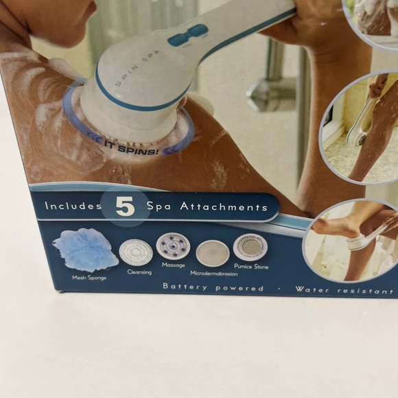 New in Box. SPIN SPA!! Spinning Spa Brush with 5 Attachments - Picture 2 of 9
